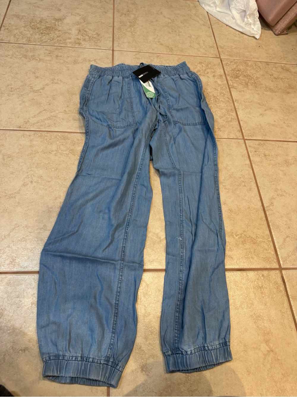 Fashion Nova Light Blue Boyfriend Denim Jogger Pants